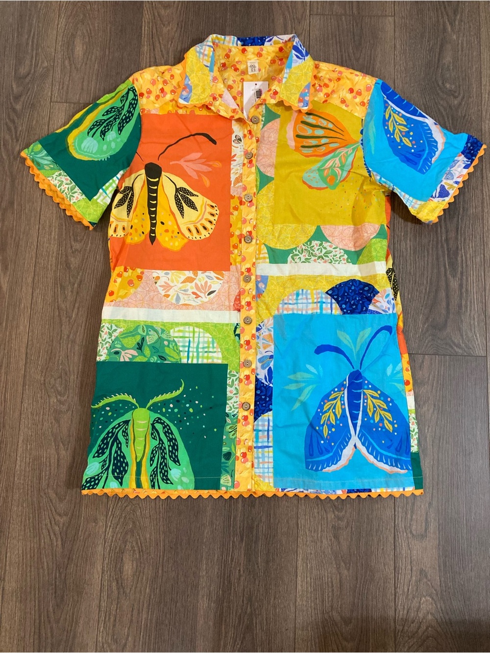 NWT Uncle Frank Women's Butterfly Block Party Multi Colored Dress Size Large